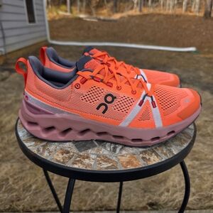 On Cloudsurfer Trail 3ME10112150 Flame/Dustrose Running Shoes Men Sz 10 Worn 1x